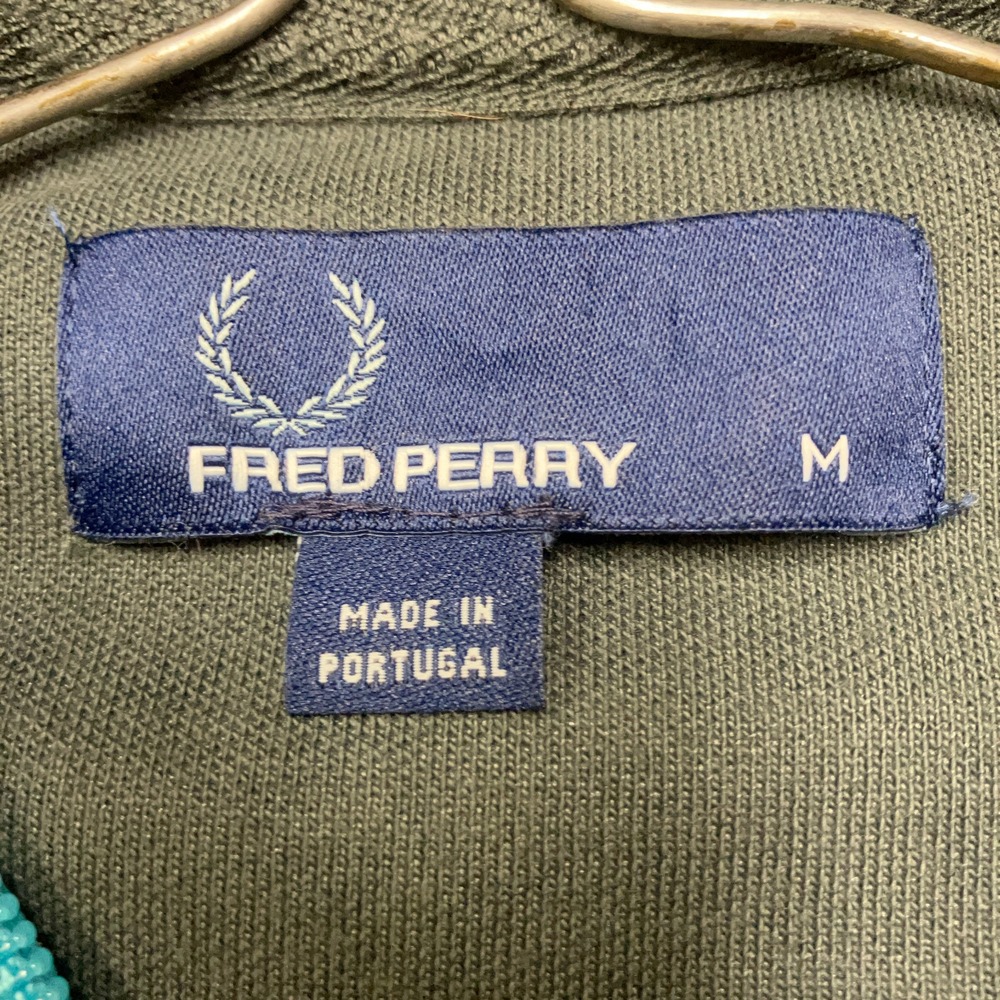 VTG Fred Perry Track Jacket Men's M Grey White Blue Crest Logo Made in Portugal - Picture 4 of 7